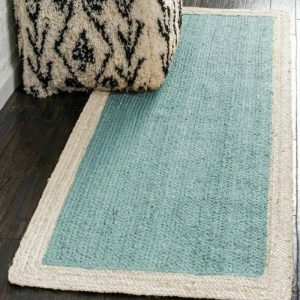 Jute Rugs | Sky Blue Rectangular Jute Rug, 2.5′ x 6′ Jute Rugs Jute Rugs