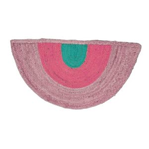 Jute Rugs | Three-Toned Half Moon Accent Jute Rug – Blush Accent Rugs Accent Rugs