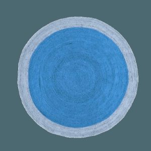 Jute Rugs | Two Toned Blue Round Jute Rug, 2′ x 2′ Jute Rugs Jute Rugs