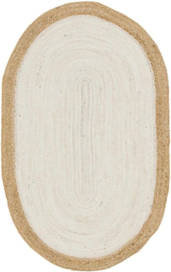 Jute Rugs | White Oval Jute Rug, 2′ x 3′ Jute Rugs Jute Rugs