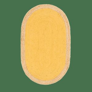 Jute Rugs | Yellow Oval Jute Rug, 2′ x 3′ Jute Rugs Jute Rugs