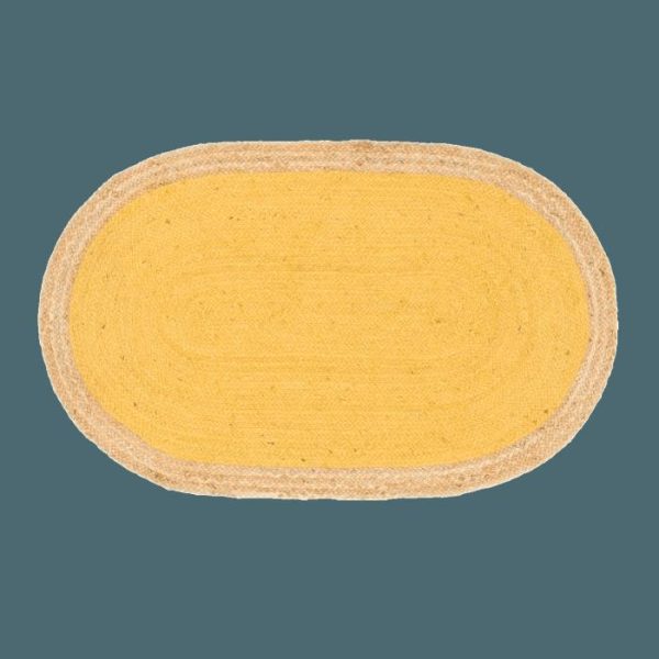 Jute Rugs | Yellow Oval Jute Rug, 2′ x 3′ Jute Rugs Jute Rugs