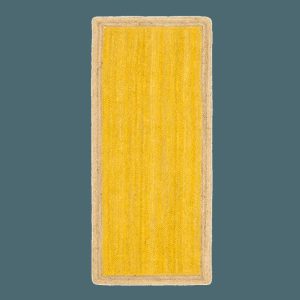 Jute Rugs | Yellow Rectangular Jute Rug, 2.5′ x 6′ Jute Rugs Jute Rugs