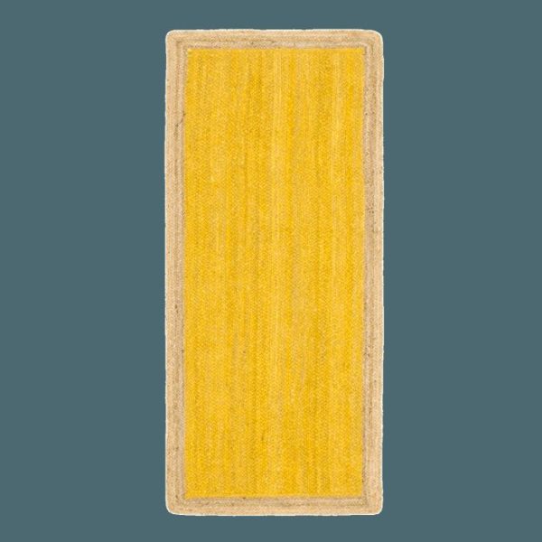 Jute Rugs | Yellow Rectangular Jute Rug, 2.5′ x 6′ Jute Rugs Jute Rugs