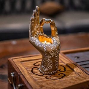 Lifestyle | Hand Carved Buddha Mudra Hand Candle Holder Home Decoration Lifestyle