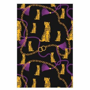 Lifestyle | Leopard And Gold Chains Wrapping Paper, 24" × 36" Home Decoration Lifestyle