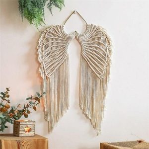 Macrame Wall Art | Angel Wings Hand Woven Macrame Wall Hanging Macrame Wall Art Macrame Wall Art