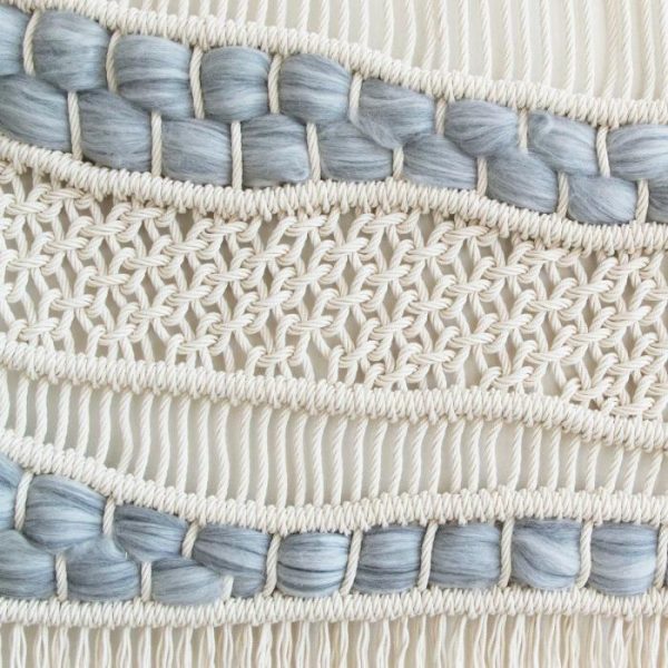 Macrame Wall Art | Bohemian Large Wall Hanging Macrame Tapestry – "Organic Gray" Macrame Wall Art Macrame Wall Art