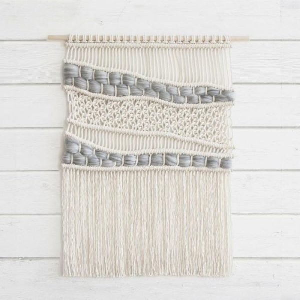 Macrame Wall Art | Bohemian Large Wall Hanging Macrame Tapestry – "Organic Gray" Macrame Wall Art Macrame Wall Art