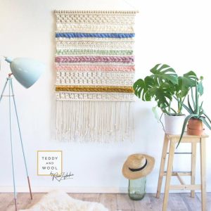 Macrame Wall Art | Dianne Macrame Wall Hanging – Pastel Colored Wall Art Macrame Wall Art Macrame Wall Art