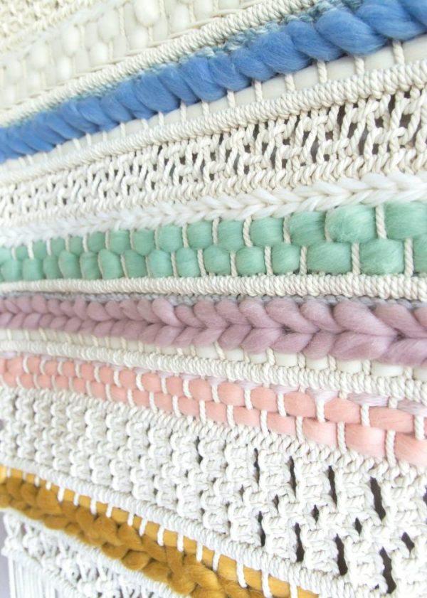 Macrame Wall Art | Dianne Macrame Wall Hanging – Pastel Colored Wall Art Macrame Wall Art Macrame Wall Art