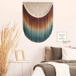 Macrame Wall Art | Feather Handmade Macrame Wall Hanging – Limited Edition, S: 12" x 16.5" Macrame Wall Art Macrame Wall Art