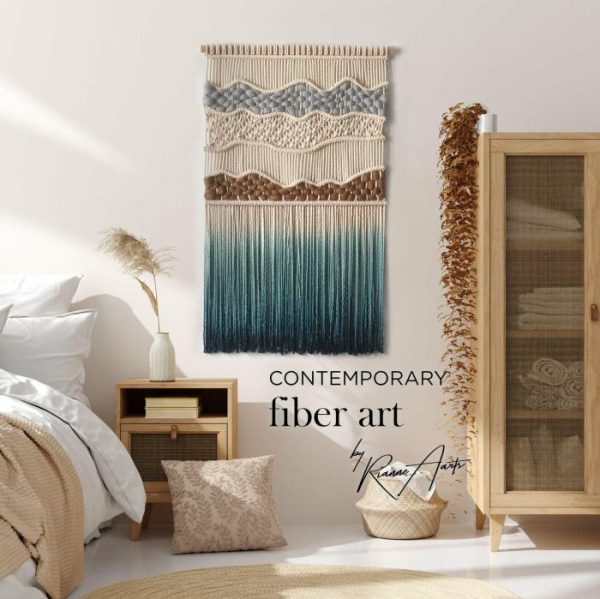 Macrame Wall Art | Macrame Wall Hanging , Woven And Dyed Tapestry – Mountain Peaks Macrame Wall Art Macrame Wall Art