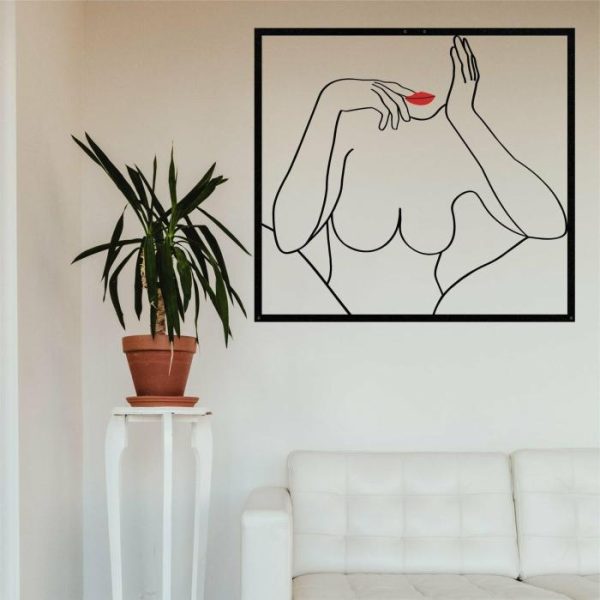 Metal Wall Art | Female Body Beauty Minimalist Metal Wall Decor, 22"W x 24"H/55x60cm inches Metal Wall Art Metal Wall Art