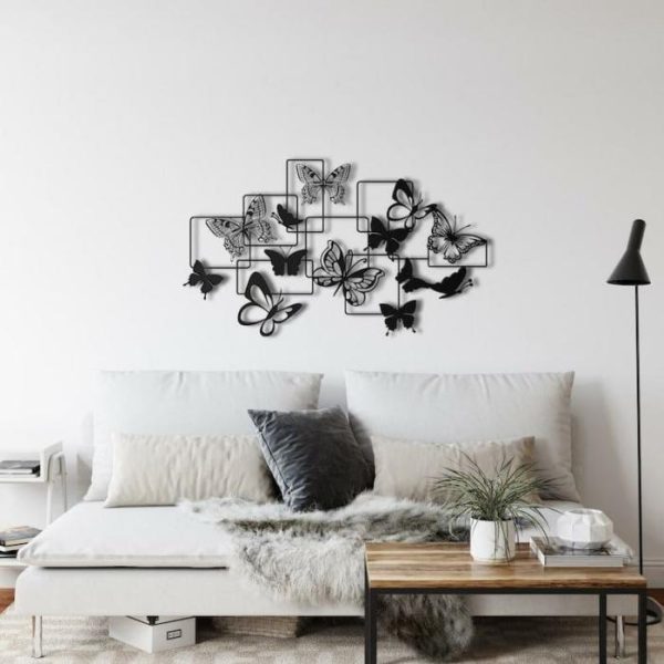 Metal Wall Art | Flock Of Butterflies Metal Wall Art, 24"W x 14"H/60x35cm inches Metal Wall Art Metal Wall Art