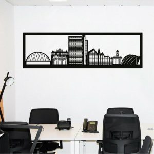 Metal Wall Art | Glasgow Skyline Metal Wall Art, 40" Wx20" H/100x50cm inches Metal Wall Art Metal Wall Art