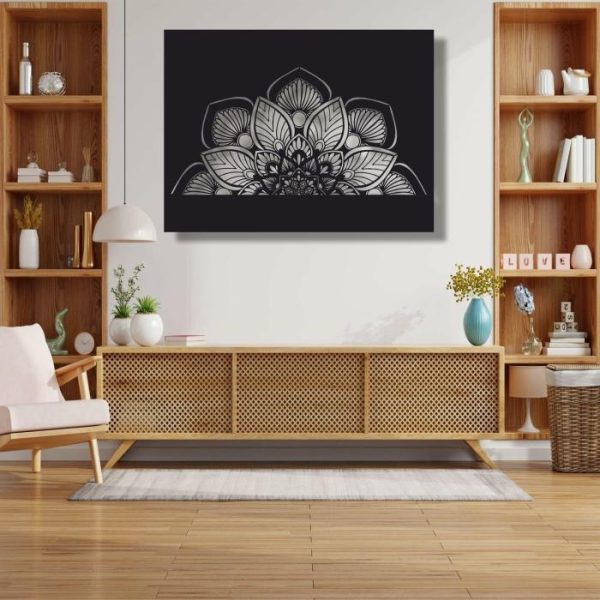 Metal Wall Art | Half Mandala Metal Wall Hanging Decor, 16" W x 24" H / 60 x 45 cm Metal Wall Art Metal Wall Art