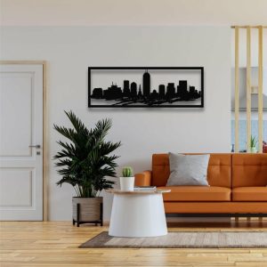 Metal Wall Art | Indianapolis Skyline Metal Wall Art, 39"W x 14"H/100x35cm inches Metal Wall Art Metal Wall Art