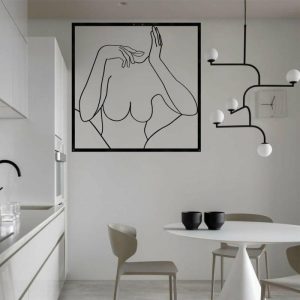 Metal Wall Art | Minimalist Female Body Wall Decor, 22"W x 24"H/55x60cm inches Metal Wall Art Metal Wall Art