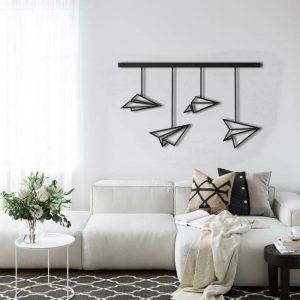 Metal Wall Art | Paper Plane Hanging Metal Wall Art, 24"W x 14"H/60x36cm inches Metal Wall Art Metal Wall Art