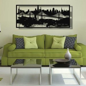 Metal Wall Art | San Francisco Skyline Metal Wall Art, 40"Wx17"H/100x42cm inches Metal Wall Art Metal Wall Art