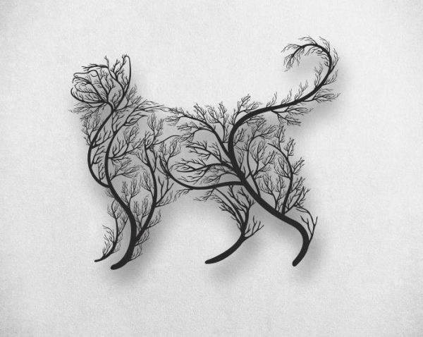 Metal Wall Art | Tree Cat Metal Wall Decor, 39"W x 34"H/100x86cm inches Metal Wall Art Metal Wall Art