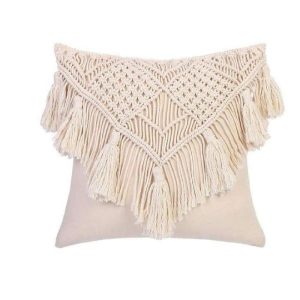 One Of A Kind Pillows | Boho Cotton Embroidered Throw Pillow Cushion Cover Natural Fiber Pillows Natural Fiber Pillows