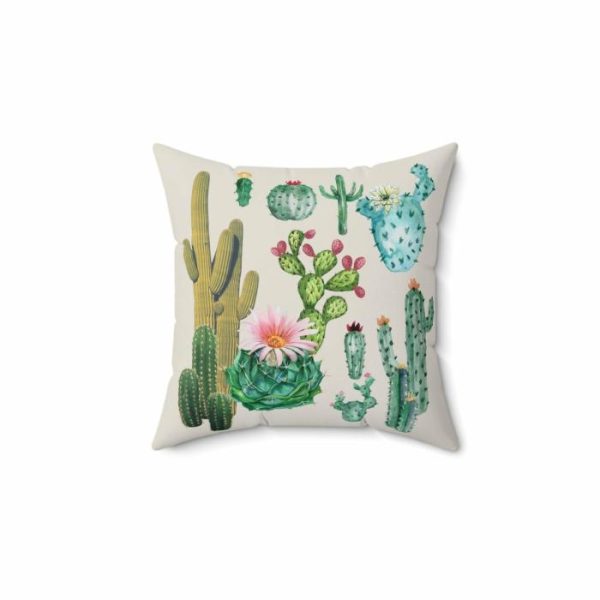 One Of A Kind Pillows | Cacti Family Vintage Inspired Throw Pillow One Of A Kind Pillows One Of A Kind Pillows