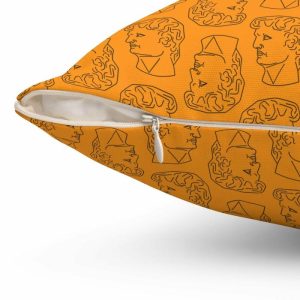 One Of A Kind Pillows | David Busts Orange Printed Throw Pillow One Of A Kind Pillows One Of A Kind Pillows