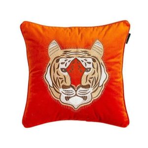 One Of A Kind Pillows | Flying Angelic Wing Tiger Embroidered Throw Pillow Cover Animal Inspired Pillows Animal Inspired Pillows