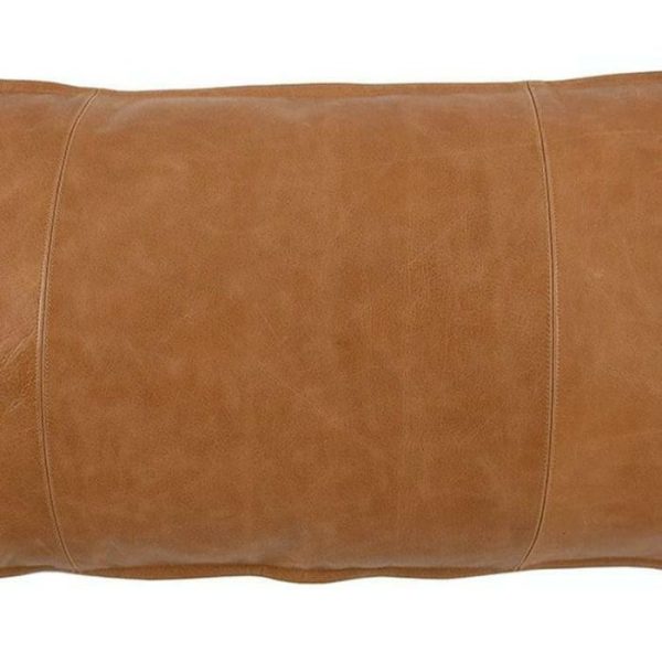 One Of A Kind Pillows | Hand Stitched Genuine Leather Lumbar Throw Pillow, 14"x 36" One Of A Kind Pillows One Of A Kind Pillows