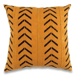 One Of A Kind Pillows | Handmade Yellow And Black African Mud Cloth Cushion Cover Natural Fiber Pillows Natural Fiber Pillows