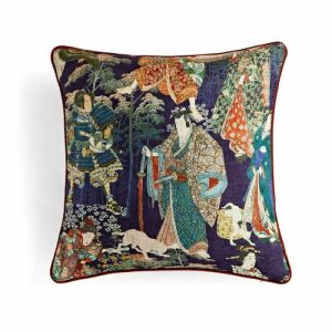 One Of A Kind Pillows | Japanese Ukiyoe Inspired Throw Pillow Cover, 18" x 18" One Of A Kind Pillows One Of A Kind Pillows