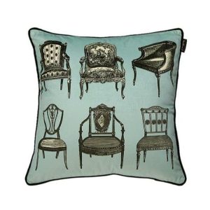 One Of A Kind Pillows | Portrait Of Chair White Velour Cushion Cover, 20" x 20" One Of A Kind Pillows One Of A Kind Pillows