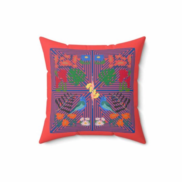 One Of A Kind Pillows | Red Nature Paradise Printed Throw Pillow One Of A Kind Pillows One Of A Kind Pillows