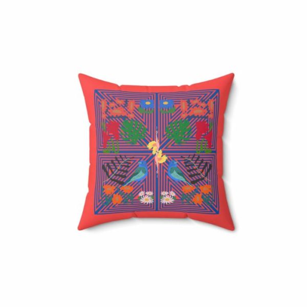 One Of A Kind Pillows | Red Nature Paradise Printed Throw Pillow One Of A Kind Pillows One Of A Kind Pillows