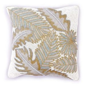 One Of A Kind Pillows | Tropical Leaves Off-White Canvas Cotton Cushion Covers – Pack Of 2 One Of A Kind Pillows One Of A Kind Pillows