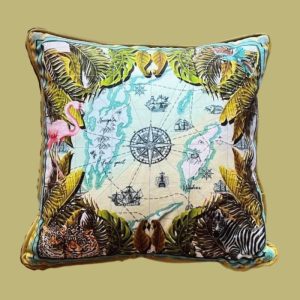 One Of A Kind Pillows | Tropics And The Sea Velvet Throw Pillow Cover One Of A Kind Pillows One Of A Kind Pillows