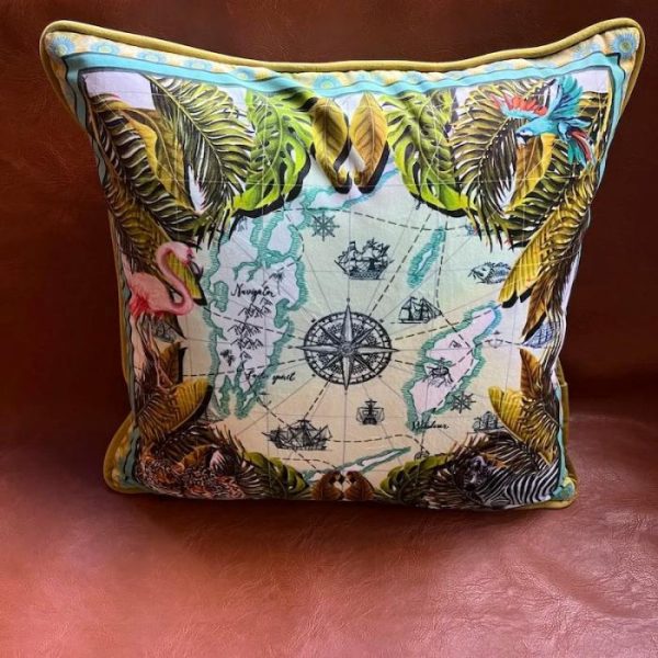 One Of A Kind Pillows | Tropics And The Sea Velvet Throw Pillow Cover One Of A Kind Pillows One Of A Kind Pillows