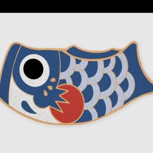 Outdoor | Blue Oriental Fish Door Mat, 17.7" x 33.4" Home Decoration Outdoor