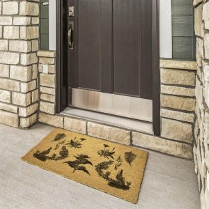 Outdoor | Ferns And Flowers Door Mat, 36×24 Home Decoration Outdoor