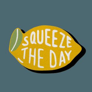 Outdoor | Squeeze The Day Yellow Lemon Shaped Entrance Door Mat, 14.9" x 23.6" Home Decoration Outdoor