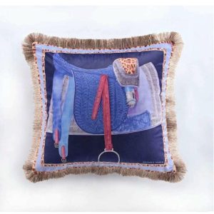 Pillows With Fringes & Tassels | Horse Saddle Velvet Throw Pillow With Fringes – Purple Pillows With Fringes & Tassels Pillows With Fringes & Tassels