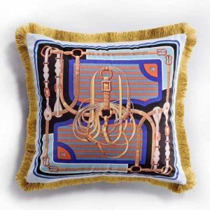 Pillows With Fringes & Tassels | Nate Velvet Throw Pillow With Fringes One Of A Kind Pillows One Of A Kind Pillows