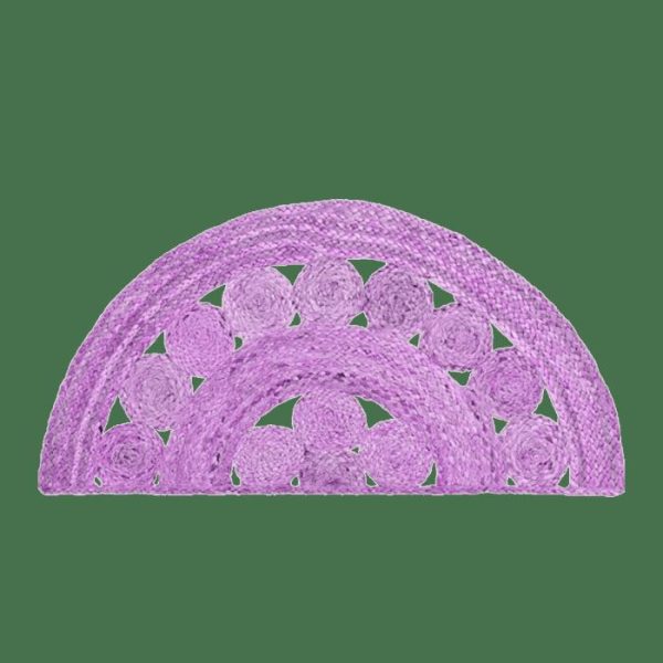 Round Rugs | Half Circle Of Life Accent Jute Rug – Pink Accent Rugs Accent Rugs