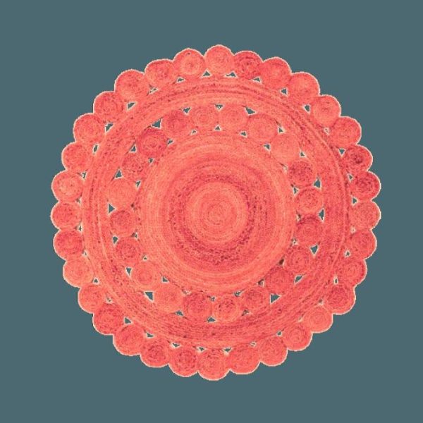 Round Rugs | Maia Classic Circles Round Jute Rug – Red, 2′ x 2′ Jute Rugs Jute Rugs