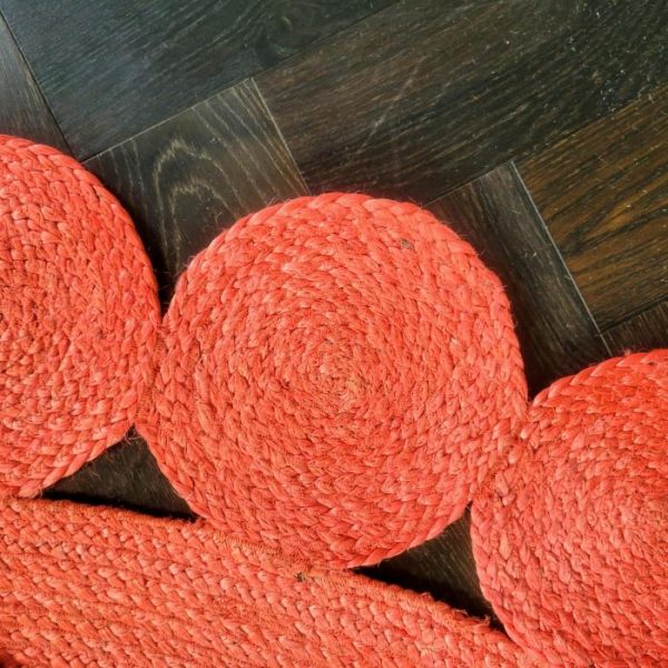 Round Rugs | Maia Classic Circles Round Jute Rug – Red, 2′ x 2′ Jute Rugs Jute Rugs