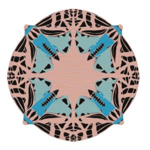 Round Rugs | Round Abstract Butterfly Hand Tufted Rug – Blue, 3′ x 3′ Hand Tufted Wool Rugs Hand Tufted Wool Rugs