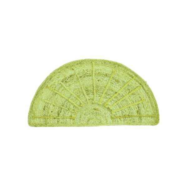 Round Rugs | Sun Ray Semi Circle Jute Rug – Green Accent Rugs Accent Rugs