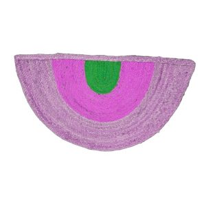 Round Rugs | Three-Toned Half Moon Accent Jute Rug – Pink Accent Rugs Accent Rugs